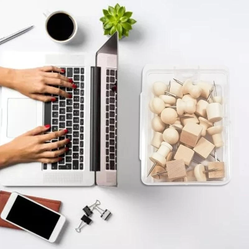 Decorative Wooden Push Pins Set of 30 6 Decorative Wooden Push Pins Set of 30 - Image 6