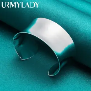 925 Sterling Silver Wide Cuff Bracelet for Women 11 Sebd61ce687e446a5a8b57b1a4b6979ffi