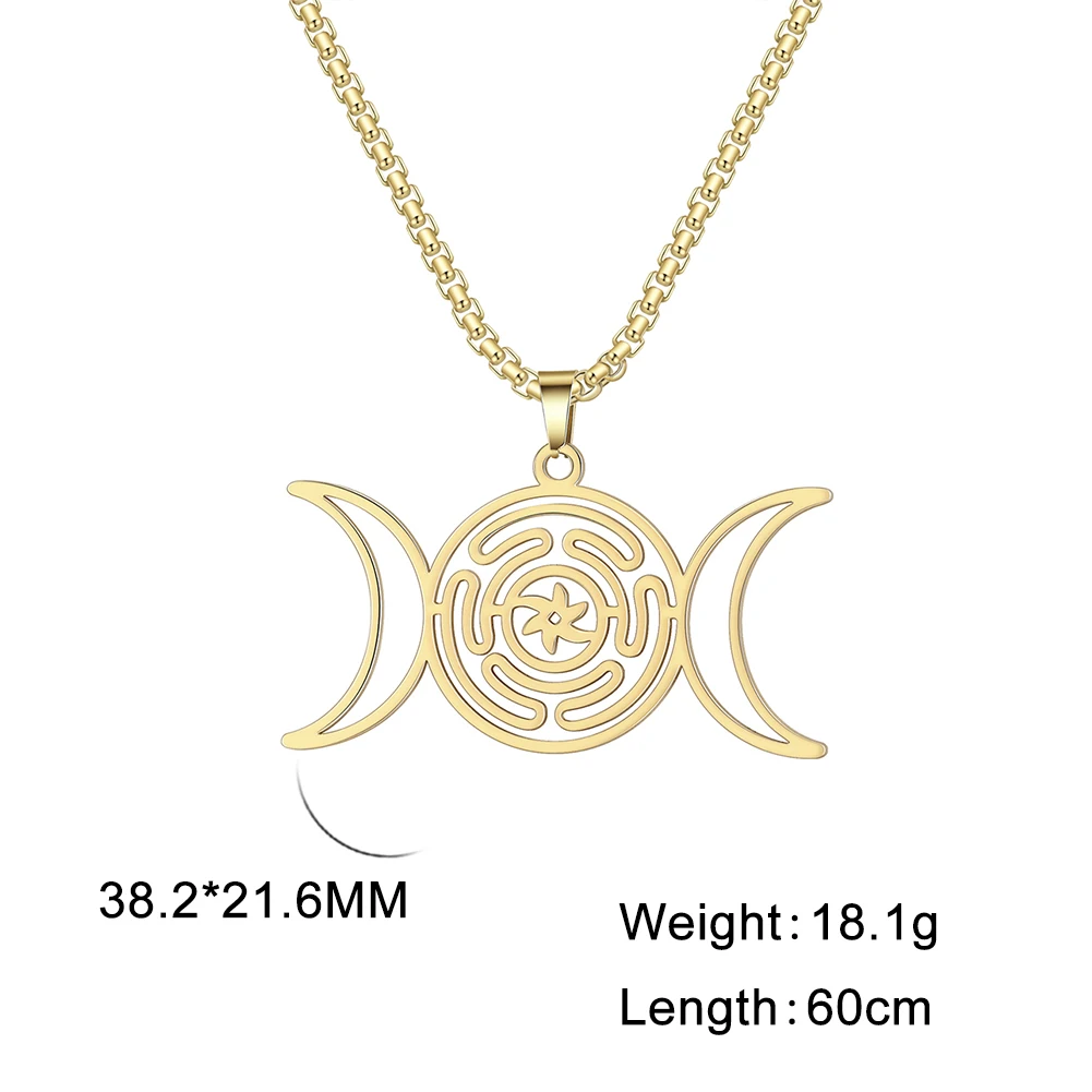 Stainless Steel Hecate’s Wheel Pendant 7 Stainless Steel Hecate’s Wheel Pendant - Image 7