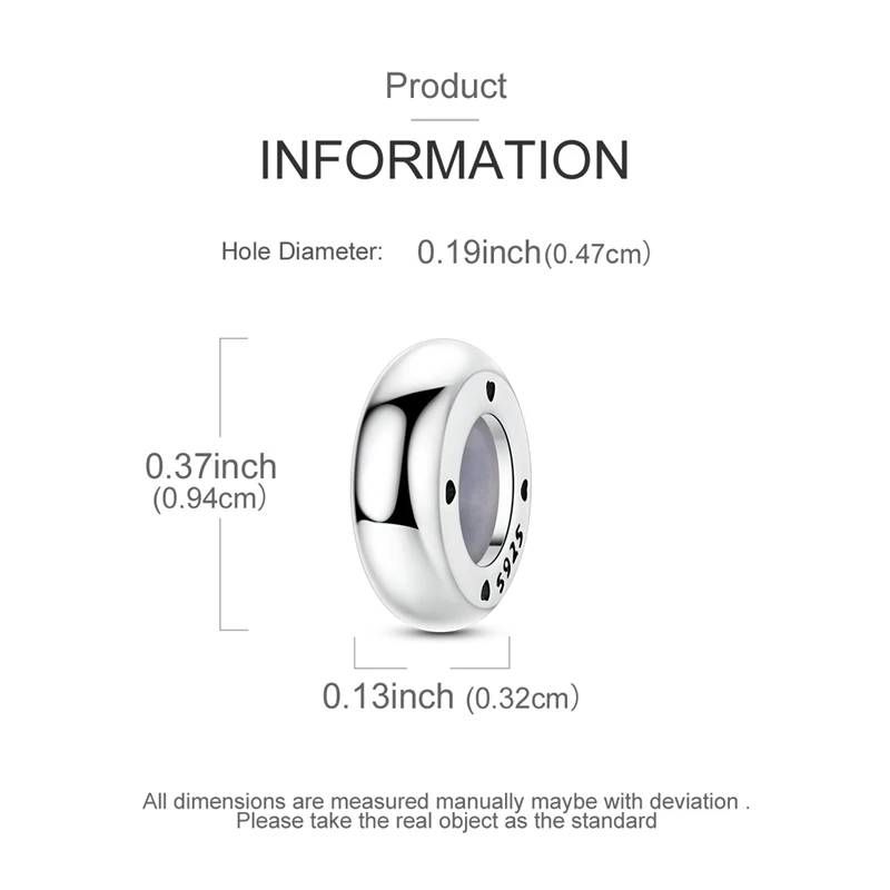 Sterling Silver Heart-Engraved Charm Bead 4 Sterling Silver Heart-Engraved Charm Bead - Image 4