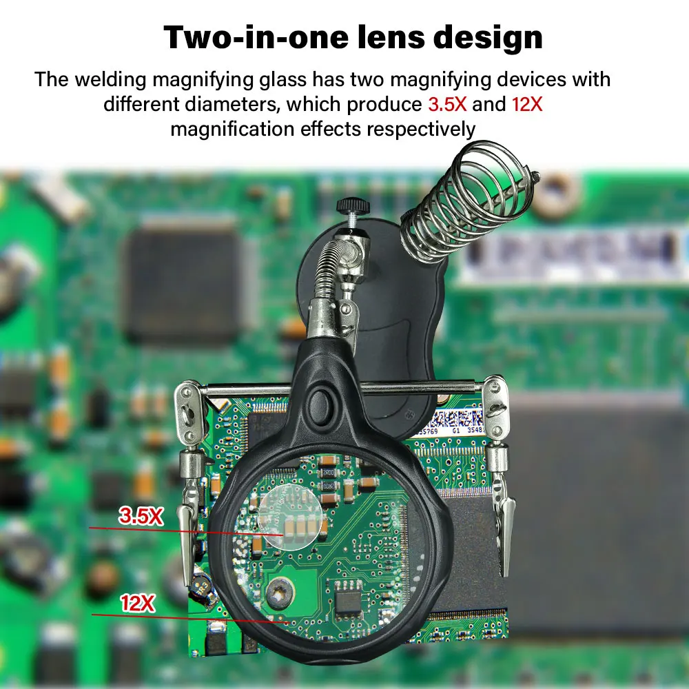 Soldering Iron Stand with 3.5x/12x Magnifier 4 Soldering Iron Stand with 3.5x/12x Magnifier - Image 4