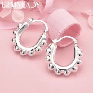 Sterling Silver U-Shaped Bubble Earrings 6 See52afd68d9247daa30cda2e1d5ffabeB