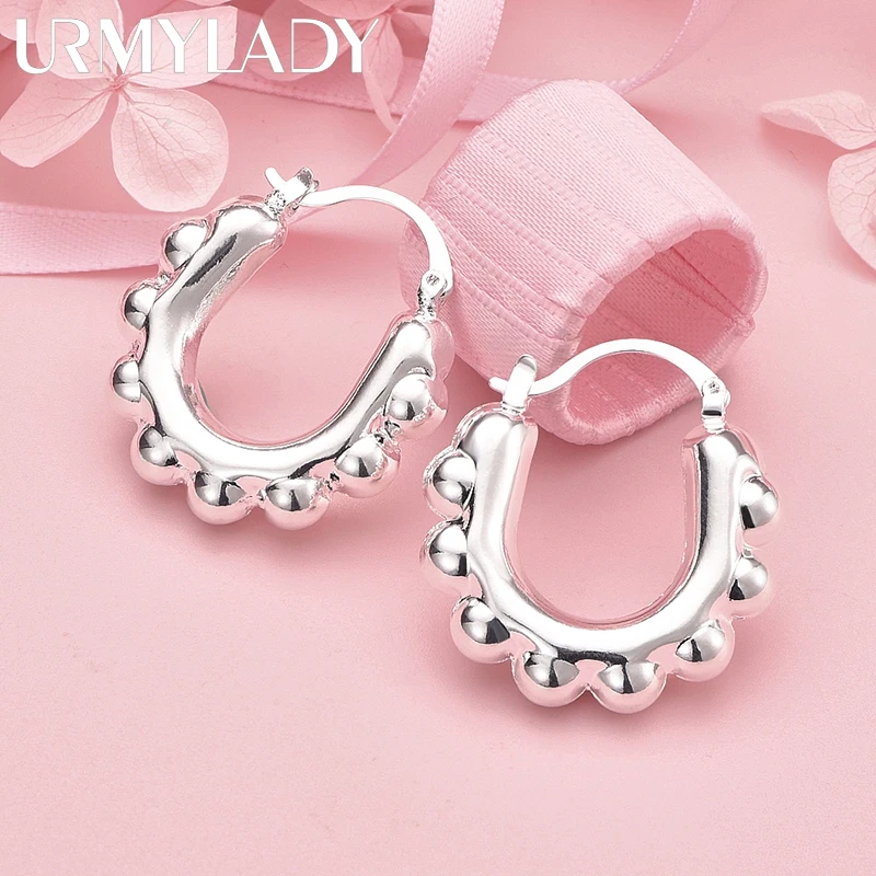 Sterling Silver U-Shaped Bubble Earrings 3 Sterling Silver U-Shaped Bubble Earrings - Image 3