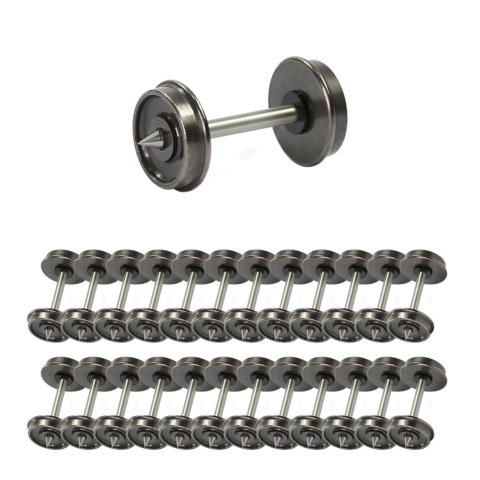 HO Scale Metal Train Wheel Set for Model Railways 2 HO Scale Metal Train Wheel Set for Model Railways - Image 2