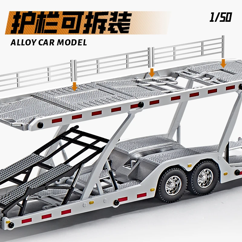 White 1:50 Scale Scania Double-Deck Flatbed Model 5 White 1:50 Scale Scania Double-Deck Flatbed Model - Image 5