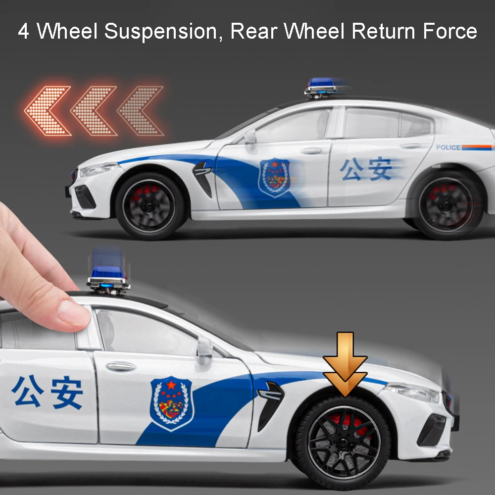 1:24 Scale Police Car Model with Lights 2 1:24 Scale Police Car Model with Lights - Image 2