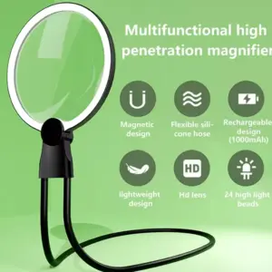 Rechargeable 5X Gooseneck Magnifying Lamp 7 Sef687cbcdeb44b8584a216418ffbbdb0y