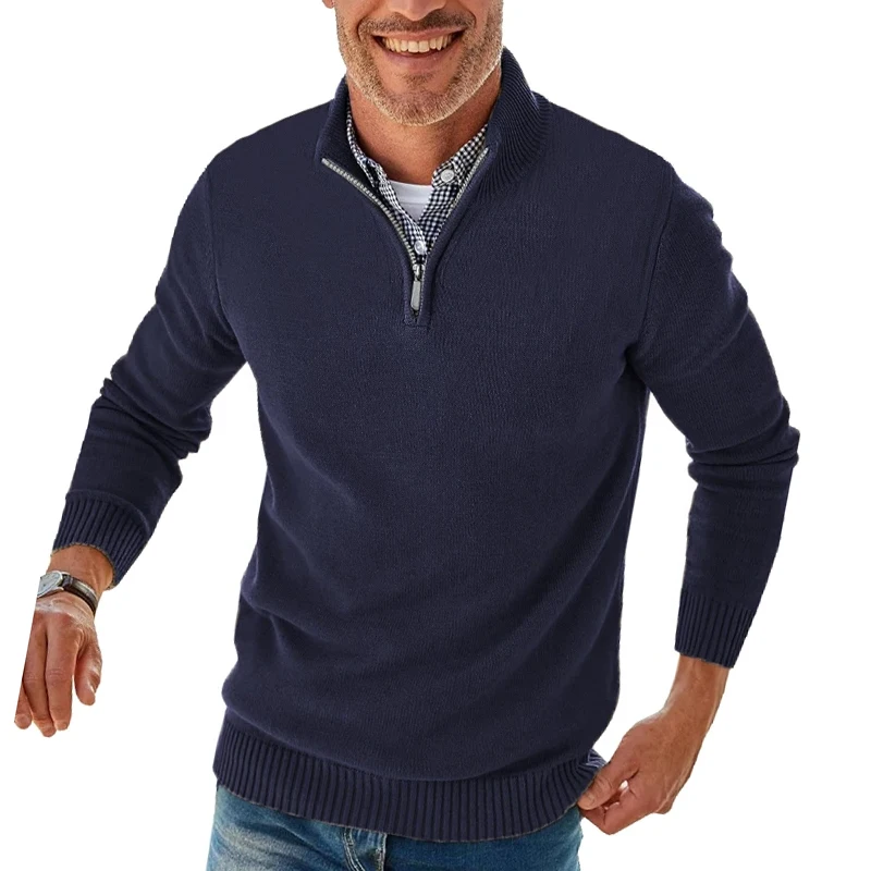 Men’s Gray Zipper Pullover Sweater 10 Men’s Gray Zipper Pullover Sweater - Image 10