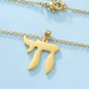 Stainless Steel Chai Necklace with Pendant 17 Sf4ad87c523d24ee8a33dcb52bb5e9c7ez