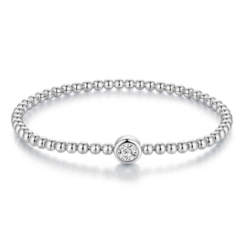Sterling Silver Heart Bracelet with Cubic Zirconia 8 Sterling Silver Heart Bracelet with Cubic Zirconia - Image 8
