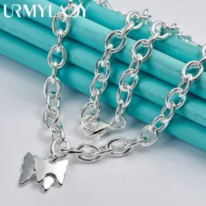 Sterling Silver Double Butterfly Necklace 11 Sf538bd8f547549a28be867c059b96510w