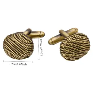 Vintage Brass Woven Ball Cufflinks in Grey Gold 6 Sf583fccbf091493091b9b18045d4adf9y