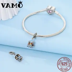 VAMO 2025 Sterling Silver Carousel Charm Bead 8 Sf626a95841f94abdb92bfe8f8f96cf6ch