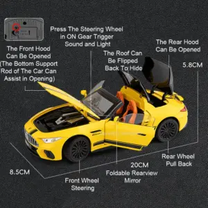 Vibrant Yellow Mercedes-Benz SL63 1:22 Scale Model 13 Sf79cfa02d2a4486089551b748cbd651cV