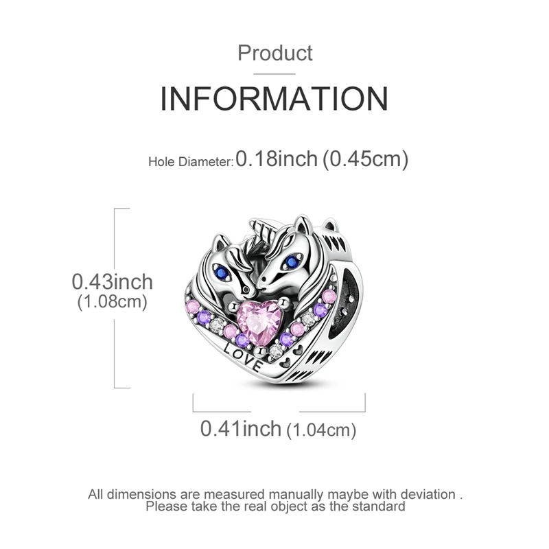 Sterling Silver Unicorn Charm Bead KSC389 4 Sterling Silver Unicorn Charm Bead KSC389 - Image 4