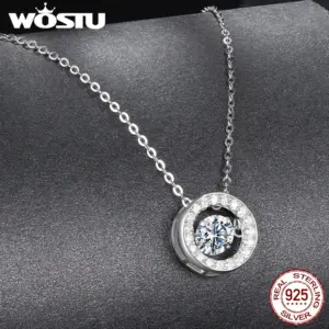 0.5 CT Moissanite Halo Necklace for Women 10 Sfa13f460cb2746c58f6c798bf63b96f8L
