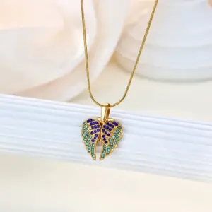 Elegant Gold Stainless Steel Necklace with Zircon Accents 12 Sface629bb803470ea570b218cdf26906J