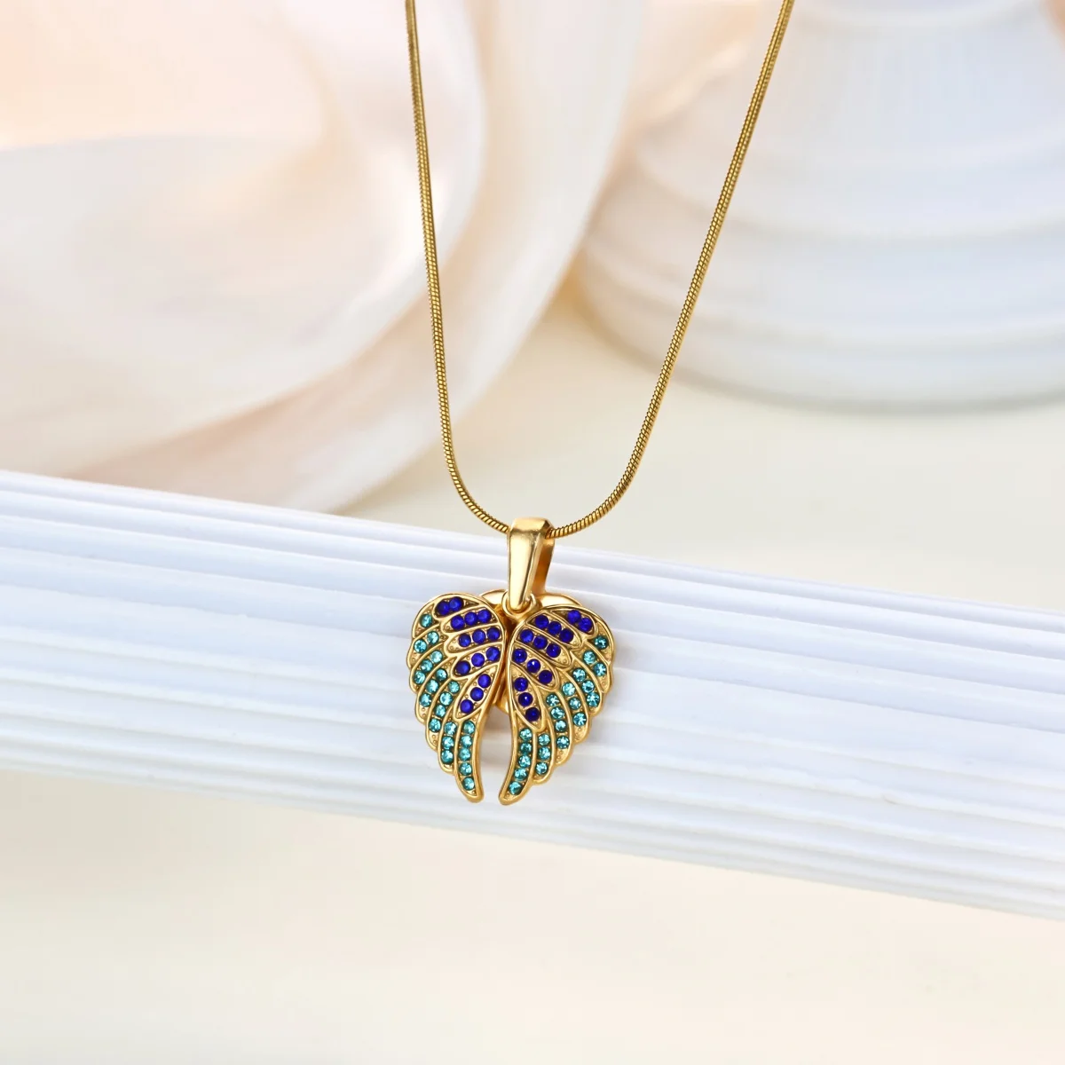 Elegant Gold Stainless Steel Necklace with Zircon Accents 4 Elegant Gold Stainless Steel Necklace with Zircon Accents - Image 4