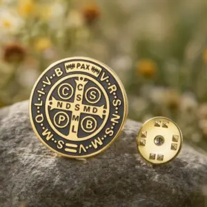 Stainless Steel Saint Benedict Brooch 25x25 mm 13 Sfc3b2c38c1c34c8093969f6a5607ceb4x