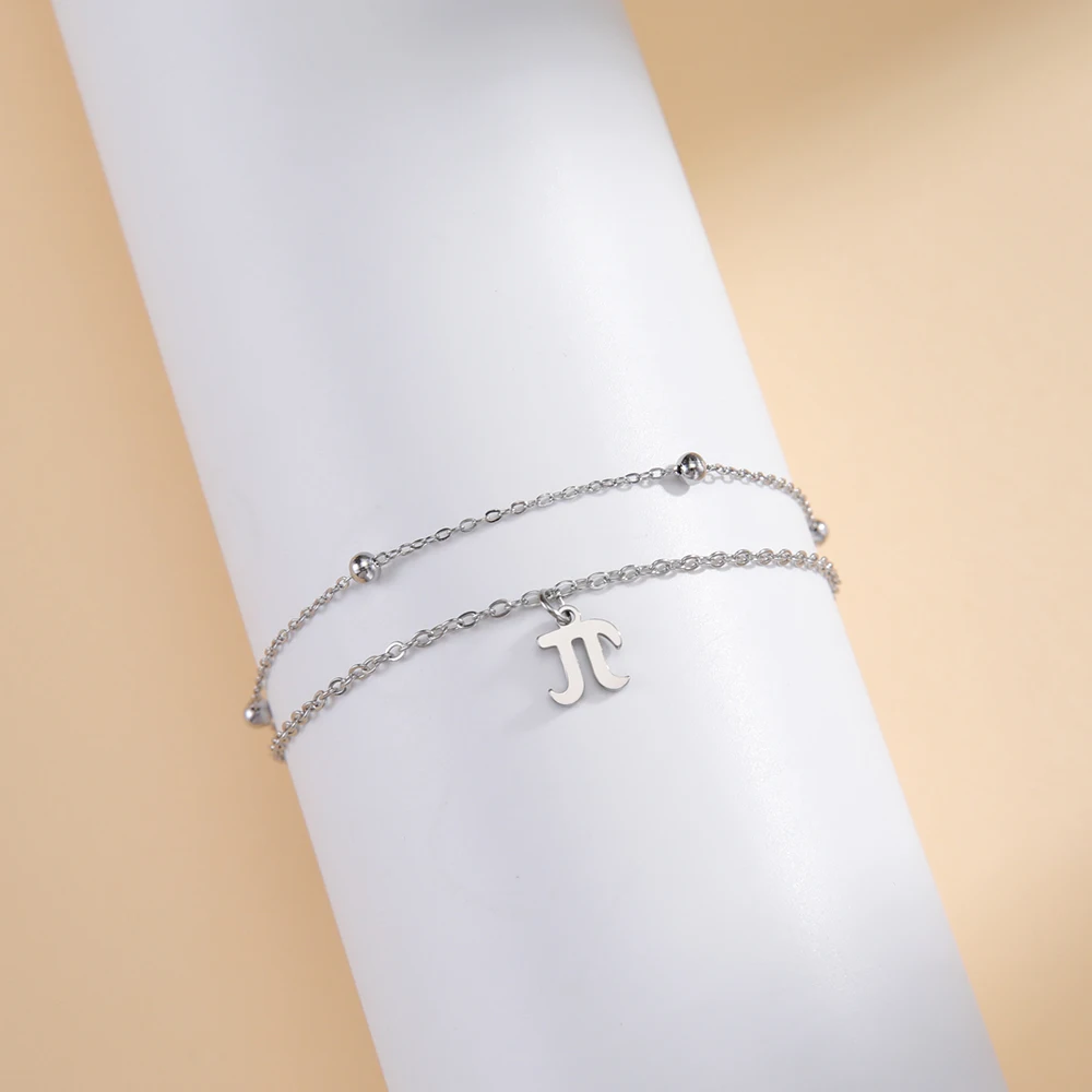 Stainless Steel Psi Charm Bracelet 22+5cm 8 Stainless Steel Psi Charm Bracelet 22+5cm - Image 8