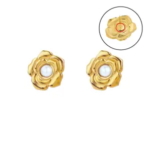 Vintage Gold Stainless Steel Flower Earrings 9 Sffe144ee4b60456baa00a63324754763r