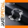 Elegant 925 Silver Botanical Link Bracelet