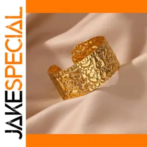 Stainless Steel Gold-Tone Cuff Bracelet