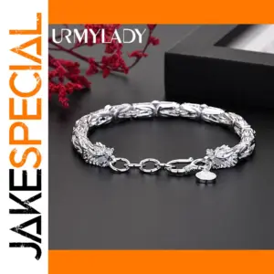 925 Sterling Silver Mythical Dragon Head Chain Bracelet