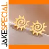 Vintage Stainless Steel Sun Earrings for Women