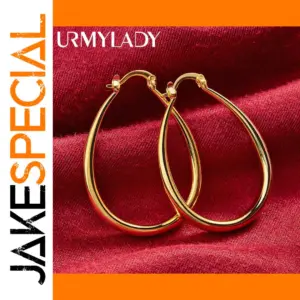 Elegant 40mm Gold Water Drop Earrings for Women