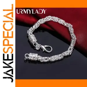 Sterling Silver Geometric Chain Bracelet