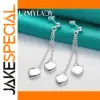 Elegant Sterling Silver Heart Drop Earrings