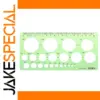 Green Plastic Geometry Template Ruler, 15cm