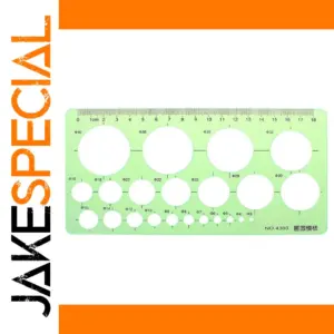 Green Plastic Geometry Template Ruler, 15cm