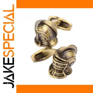 Vintage Brass Knight Helmet Cufflinks for Men and Women