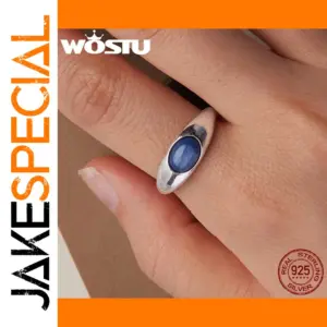 Sterling Silver Lapis Lazuli Ring 0.2cm Wide