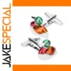 Mandarin Duck Enamel Cufflinks for Men and Women