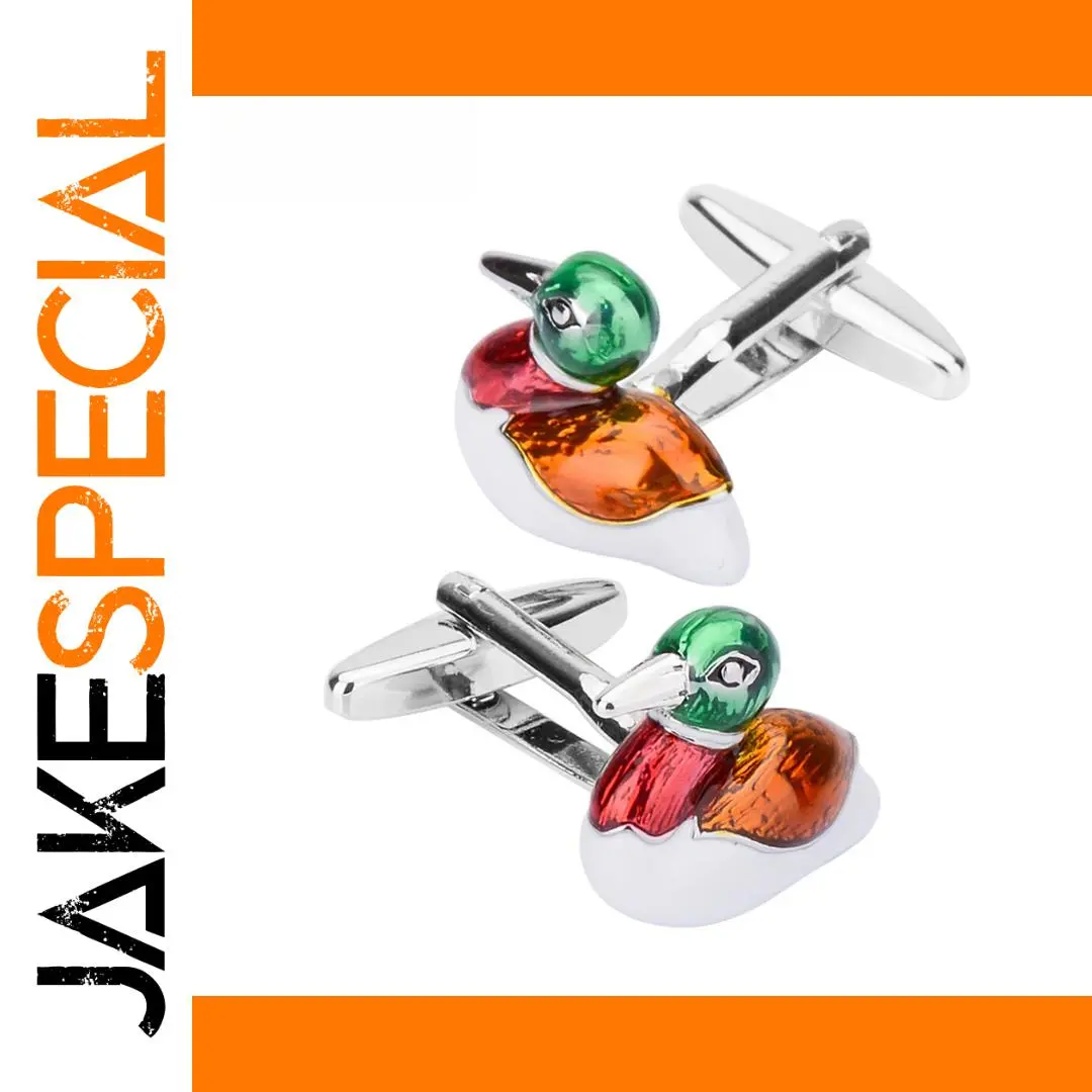 Mandarin Duck Enamel Cufflinks for Men and Women 1 Mandarin Duck Enamel Cufflinks for Men and Women