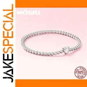 Sterling Silver Heart Bracelet with Cubic Zirconia