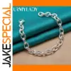 Sterling Silver Geometric Chain Bracelet 20cm