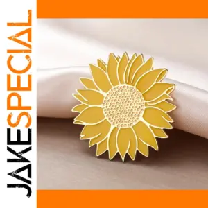 Stainless Steel Sunflower Brooch 32x32mm