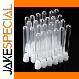50-Pack Clear Plastic Test Tubes with Caps