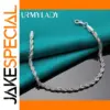 Water Wave Sterling Silver Bracelet 20cm 4mm