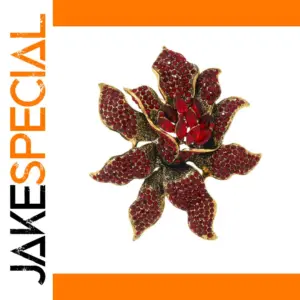 Vintage Floral Brooch with Rhinestones