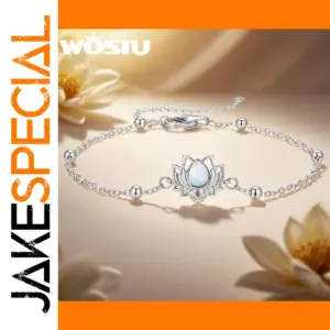 Sterling Silver Lotus Bracelet with Opal