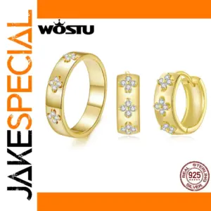 Elegant Moissanite Clover Hoop Earrings