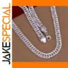 Sterling Silver 925 Figaro Chain Necklace 10mm