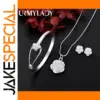 Sterling Silver Floral Jewelry Set for Women
