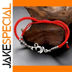 Vibrant Red and Silver Stainless Steel Bracelet