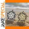 Stainless Steel Sun and Pentagram Brooch